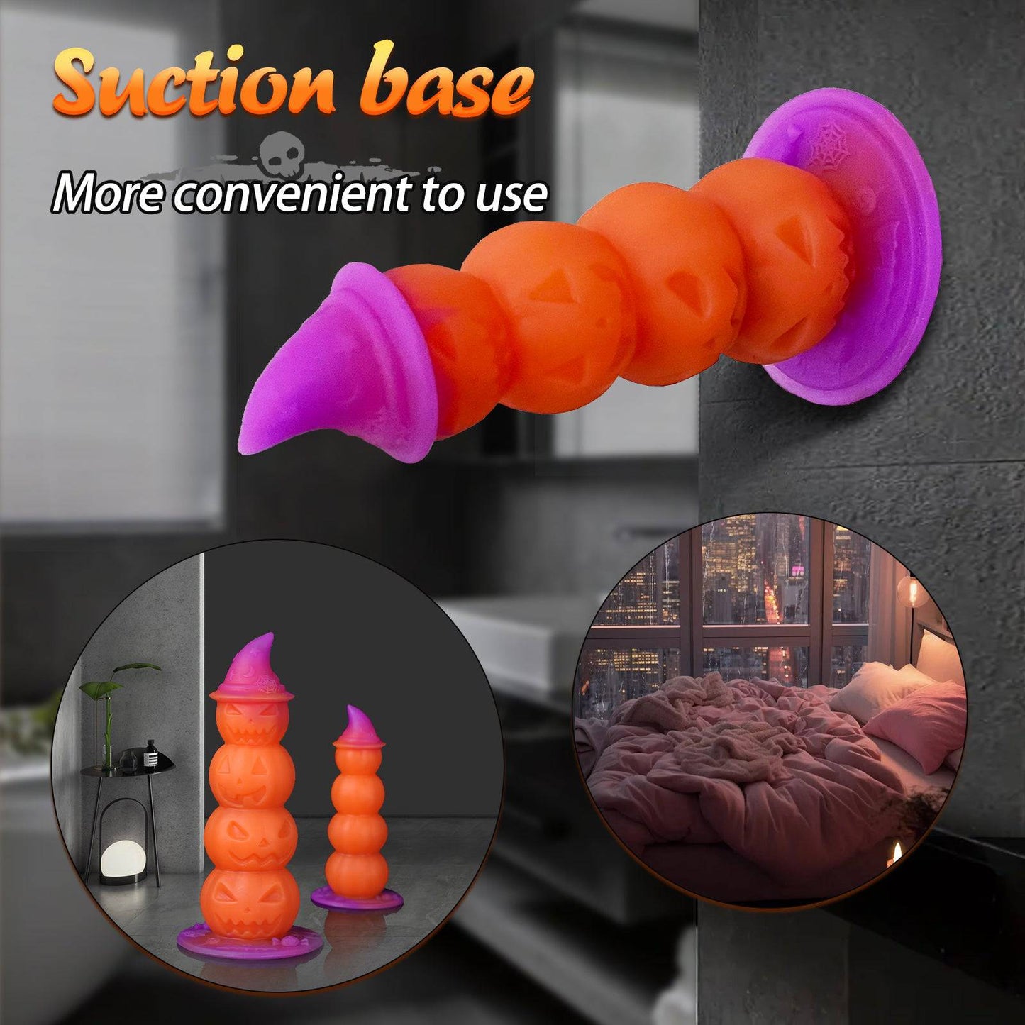 TaRiss's Pumpkin Dildo Halloween Anal Plug with Suction Cup Base Suitable for Beginners to Advanced Players “Halloween Fiesta”