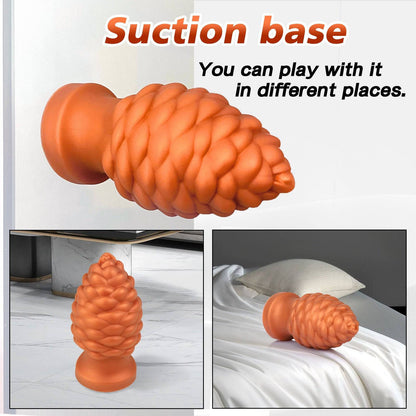 TaRiss's Silicone Anal Plug with Suction Base for Beginners to Advanced Players "Pinecone"