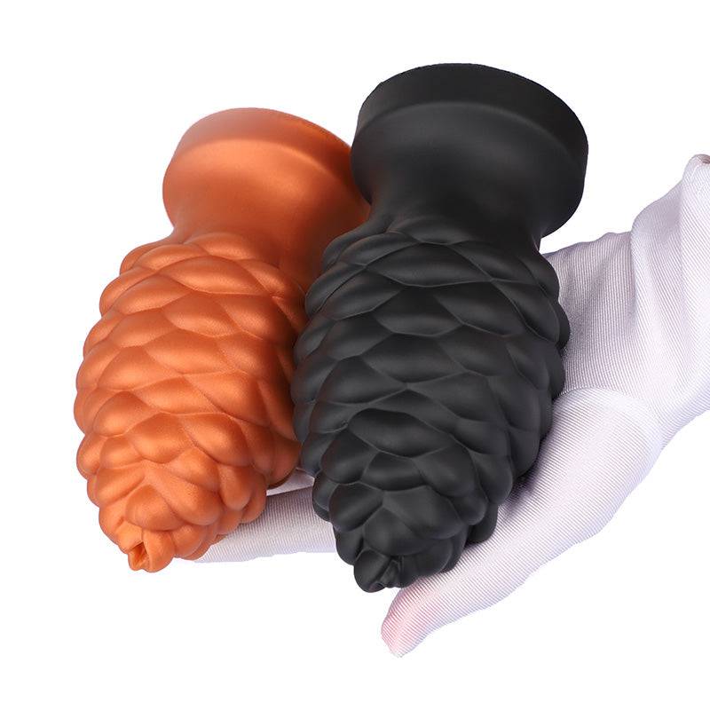 TaRiss's Silicone Anal Plug with Suction Base for Beginners to Advanced Players "Pinecone"