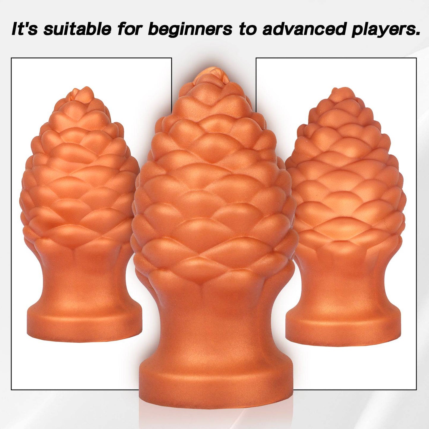 TaRiss's Silicone Anal Plug with Suction Base for Beginners to Advanced Players "Pinecone"